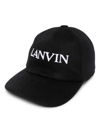 Lanvin Logo-embroidered Wool-cashmere Cap In Black