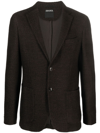 ZEGNA TWILL-WEAVE SINGLE-BREASTED BLAZER