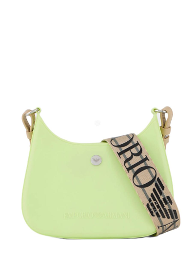 Emporio Armani Gummy Bag Mini Shoulder Bag In Recycled Pvc In Menta/beige