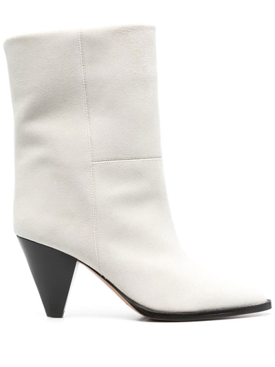 Isabel Marant Étoile Suede 80mm Ankle Boots In Grey