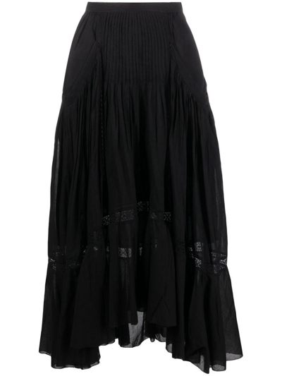Isabel Marant Étoile High Waist Ruffled Midi Skirt In Black