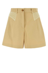 Kenzo Cream Cotton Bermuda Shorts In Yellow