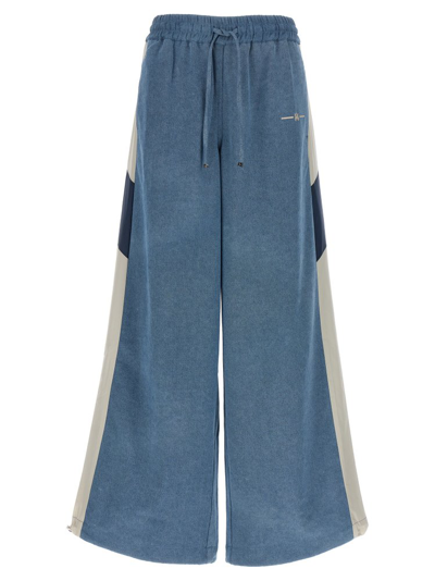 Amiri Side-stripe Chambray Pull-on Track Pants In Light Blue