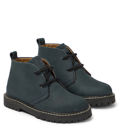 Liewood Kids' Jason Leather Ankle Boots In Blue