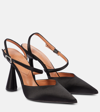 D’accori Saturn Crystal Satin Slingback Pumps In Black Medley