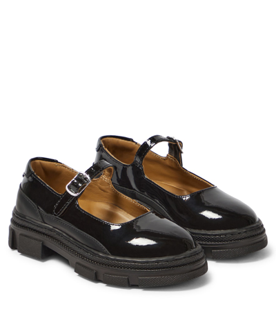 Liewood Kids' Alexandra Mary Jane Patent Leather Flats In Black
