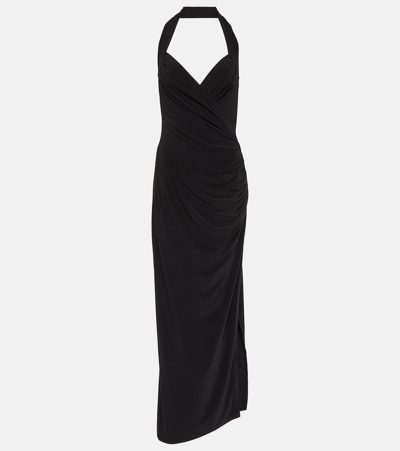 Norma Kamali Halterneck Maxi Dress In Black
