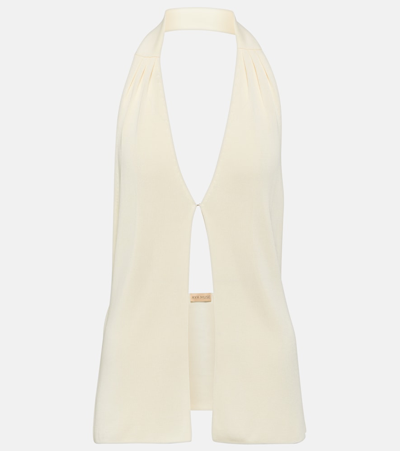 Aya Muse Tio V-neck Top In White