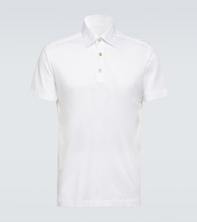 Kiton Men's Cotton Polo Shirt In White