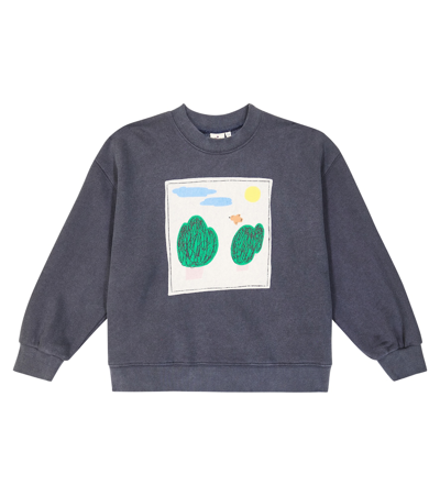 Jellymallow Way Home Cotton Jersey Sweatshirt In Navy