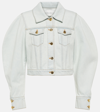 Nina Ricci Cropped Denim Jacket In Blue