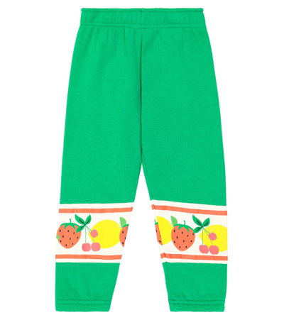 Mini Rodini Kids' Fruits Panel Cotton Sweatpants In Green