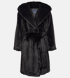 S Max Mara Verbano Faux Fur Coat In Black