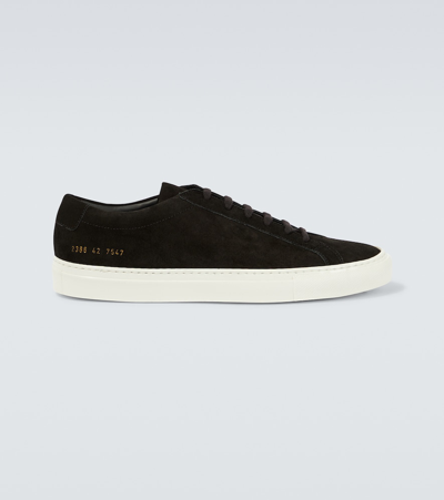 Common Projects Achilles Low Suede Sneaker In Black