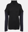 The Row Dua Colorblock Cashmere Sweater In Black/navy
