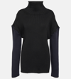 The Row Dua Colorblock Cashmere Sweater In Black