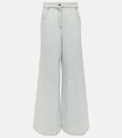 Nina Ricci Schlagjeans Mit Hohem Bund In Faded_blue