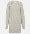 Isabel Marant Nazae Cutout Cable-knit Mini Dress In Grey