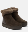 SEE BY CHLOÉ JULIET SHEARLING-LINED SUEDE ANKLE BOOTS