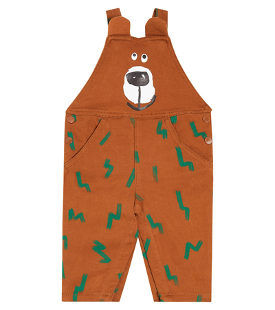 Stella Mccartney Baby Printed Cotton Overalls In Brown