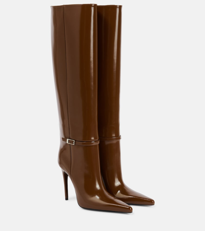 Saint Laurent Vendome Knee-high Leather Boots In Brown