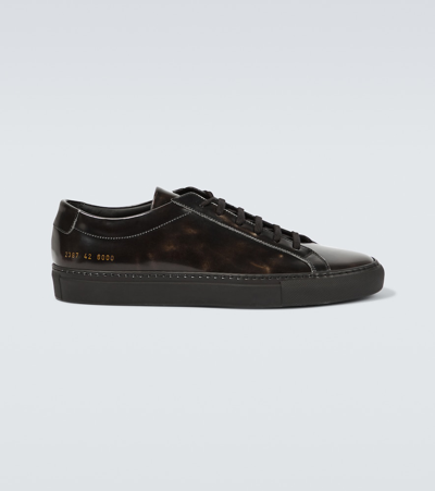 Common Projects Achilles Fade漆皮运动鞋 In Black