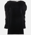 NINA RICCI PUFF-SLEEVE VELVET MINIDRESS