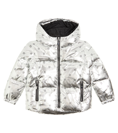 Givenchy Kids' Girls Metallic Silver 4g Down Jacket In Gray