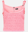 Versace Allover Safety Pin Towel Top In Pink