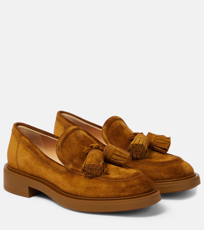 Gianvito Rossi Suede Loafers In Brown