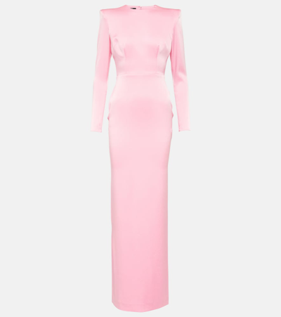 Alex Perry Daley Cutout Satin Crêpe Maxi Dress In Pink