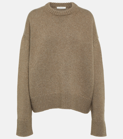 The Row Dines Oversized Cashmere-mohair Sweater In Neutral