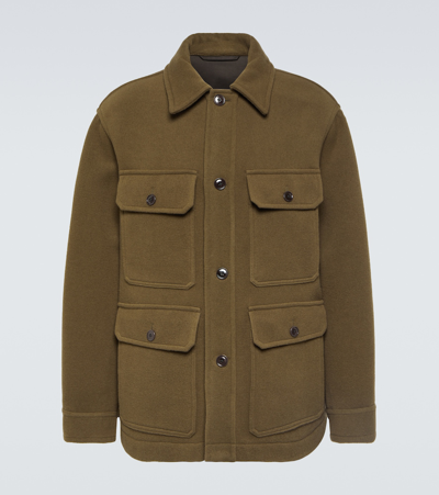 Lemaire Hunting Wool Jacket In Br500 Dark Squirrel
