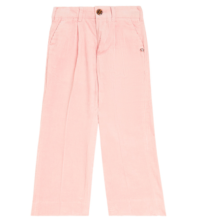 Scotch & Soda Kids' High-rise Corduroy Wide-leg Pants In Pink