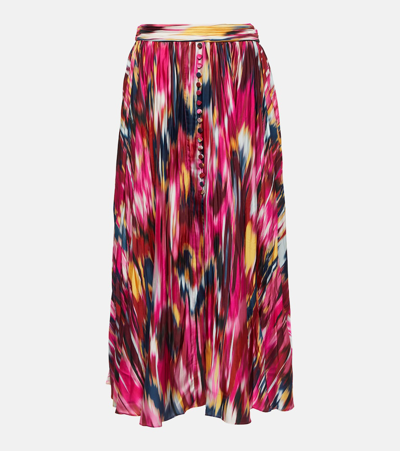 Simkhai Dulce Graphic-print A-line Skirt In Fuchsia