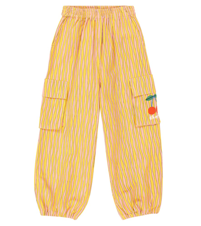 Jellymallow Kids' Printed Cotton Cargo Pants In Multicoloured