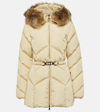 Moncler Loriot Shearling-trimmed Down Jacket In Beige