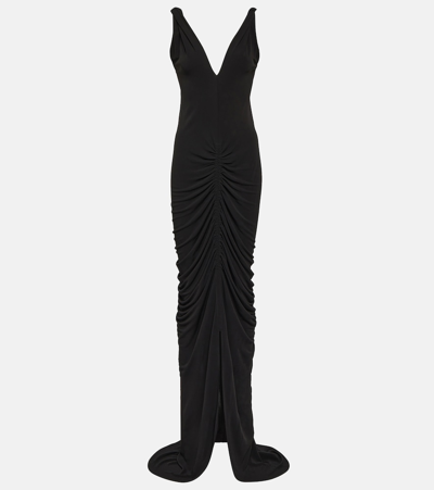 Givenchy Ruched Jersey Gown In Black