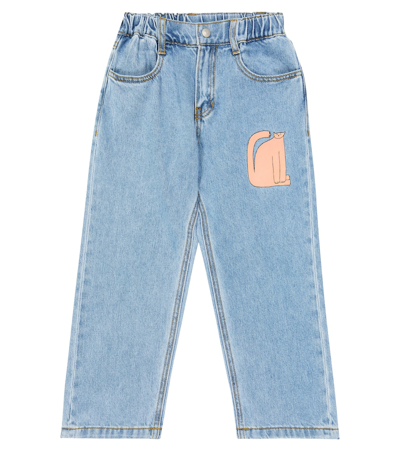 Jellymallow Kids' Printed Jeans In Blue