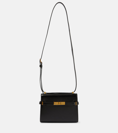 Saint Laurent Manhattan Small Leather Shoulder Bag In Black