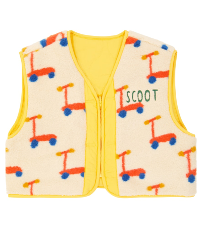 Jellymallow Kids' Reversible Quilted Waistcoat In Yellow