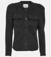 Isabel Marant Étoile Shoulder-pads Wool-blend Cardigan In Grey