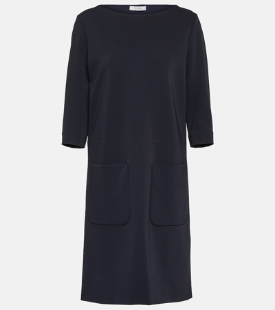 Max Mara Nettare Jersey Minidress In Blue