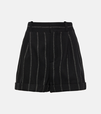 The Mannei Kudebi Pinstripe Wool Shorts In Schwarz