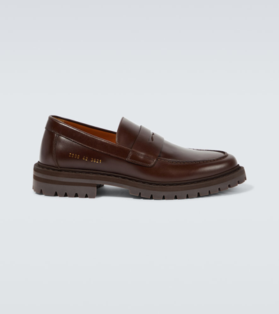 Common Projects Leather Penny Loafers In Brown