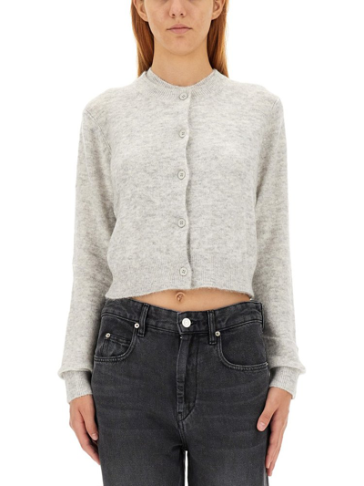 Isabel Marant Étoile Buttoned Straight Hem Knitted Cardigan In Grey