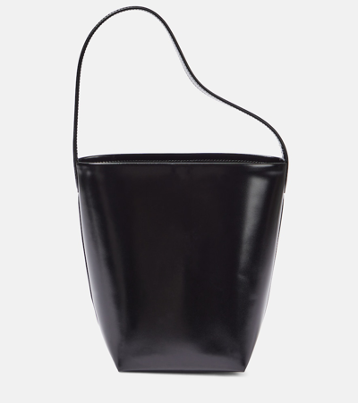 The Row Small N/s Park Black Polished Calf Tote Bag