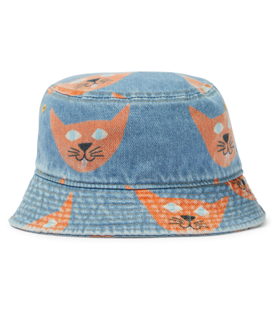 Jellymallow Kids' Denim Bucket Hat In Blue