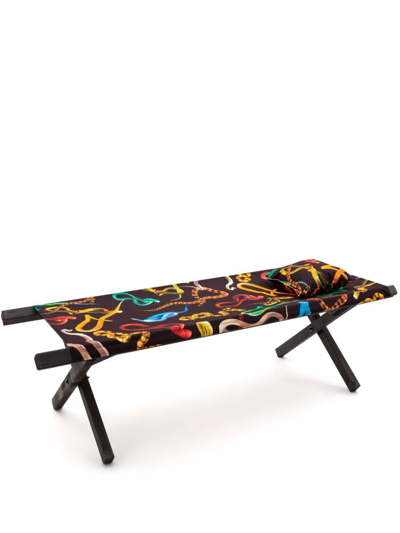 Seletti Snakes-print Poolbed In Black