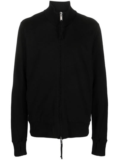 Thom Krom Thumb-slot Zip-up Sweatshirt In Black